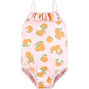 imageHudson Baby Girls Baby and Toddler SwimsuitCitrus Orange Toddler