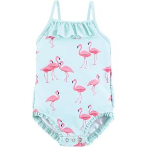 imageHudson Baby Girls Baby and Toddler SwimsuitMint Flamingo Baby
