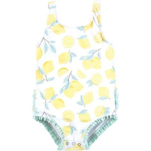 imageHudson Baby Girls Baby and Toddler SwimsuitMint Lemons Baby