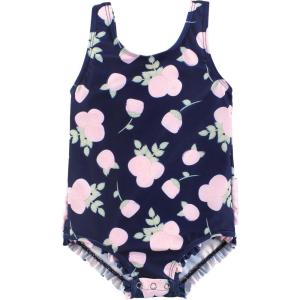 imageHudson Baby Girls Baby and Toddler SwimsuitNavy Rose Baby