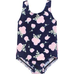 imageHudson Baby Girls Baby and Toddler SwimsuitNavy Rose Toddler