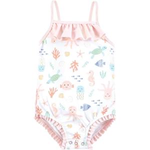 imageHudson Baby Girls Baby and Toddler SwimsuitPastel Sea Baby
