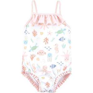 imageHudson Baby Girls Baby and Toddler SwimsuitPastel Sea Toddler