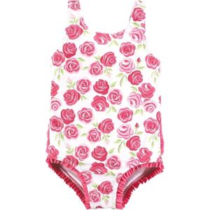 imageHudson Baby Girls Baby and Toddler SwimsuitPink Roses Toddler