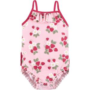 imageHudson Baby Girls Baby and Toddler SwimsuitPink Strawberry Baby