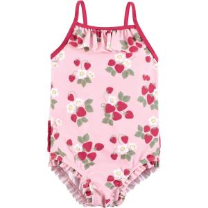 imageHudson Baby Girls Baby and Toddler SwimsuitPink Strawberry Toddler