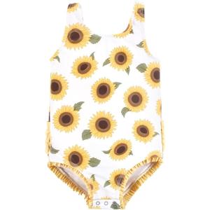 imageHudson Baby Girls Baby and Toddler SwimsuitSunflower Baby