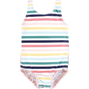imageHudson Baby Girls Baby and Toddler SwimsuitSunset Stripe Toddler