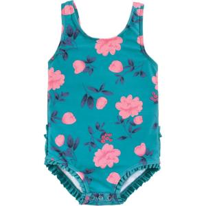 imageHudson Baby Girls Baby and Toddler SwimsuitTeal Floral Baby