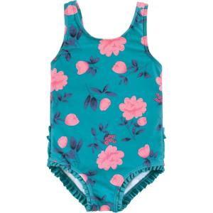 imageHudson Baby Girls Baby and Toddler SwimsuitTeal Floral Toddler
