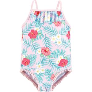 imageHudson Baby Girls Baby and Toddler SwimsuitTropical Floral Toddler
