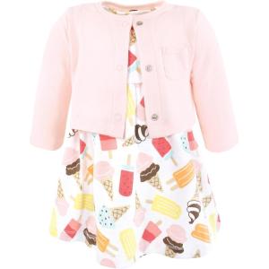 imageHudson Baby Infant and Toddler Girls Cotton Dress and Cardigan SetIce Cream and Popsicles