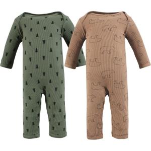 imageHudson Baby Unisex Baby Thermal Coveralls 2pk Creative RainbowsBear Tree