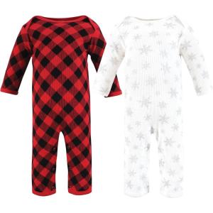 imageHudson Baby Unisex Baby Thermal Coveralls 2pk Creative RainbowsSnowflake