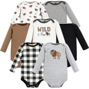 imageHudson Baby babyboys Cotton Longsleeve Bodysuits 7packWild Buffalo