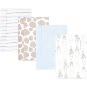 imageHudson Baby Cotton Flannel Burp Cloths 4Pack Modern Safari Friends One Size