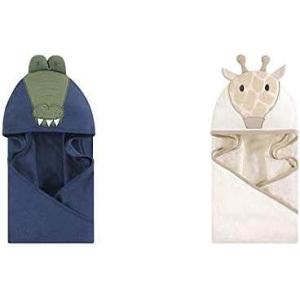 imageHudson Baby Boy Cotton Animal Face Hooded Towel 2Pack Classy Walrus Banana MonkeyAlligator Modern Giraffe