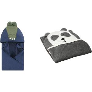 imageHudson Baby Boy Cotton Animal Face Hooded Towel 2Pack Classy Walrus Banana MonkeyAlligator Modern Panda