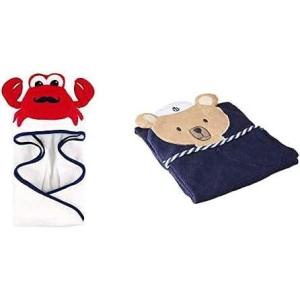 imageHudson Baby Boy Cotton Animal Face Hooded Towel 2Pack Classy Walrus Banana MonkeyMr Crab Sailor Bear