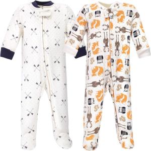 imageHudson Baby Unisex Baby Premium Quilted Zipper Sleep and PlayBoy Forest