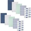 imageHudson Baby Cotton Flannel Burp Cloths 10Pack Sea Friends One Size
