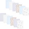 imageHudson Baby Cotton Flannel Burp Cloths 12Pack Bundle Modern Safari Friends One Size