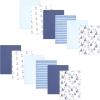 imageHudson Baby Cotton Flannel Burp Cloths 12Pack Bundle Sunshine And Sailboats One Size