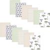 imageHudson Baby Cotton Flannel Burp Cloths 12Pack Bundle Wild Safari Adventures One Size
