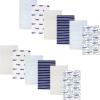 imageHudson Baby Infant Boys Cotton Flannel Burp Cloths 12Pack Bundle Born To Fly One Size