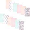 imageHudson Baby Infant Girls Cotton Flannel Burp Cloths 12Pack Bundle Pink Mint Floral One Size