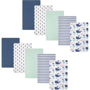 imageHudson Baby Cotton Flannel Burp Cloths 10Pack Sea Friends One Size