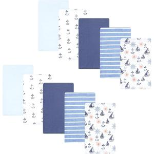imageHudson Baby Cotton Flannel Burp Cloths 10Pack Sunshine And Sailboats One Size