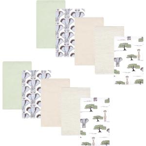 imageHudson Baby Cotton Flannel Burp Cloths 10Pack Wild Safari Adventures One Size