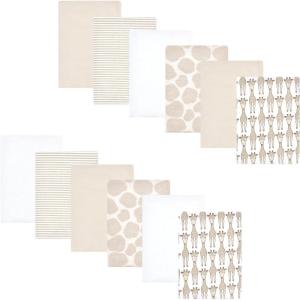 imageHudson Baby Cotton Flannel Burp Cloths 12Pack Bundle Giraffe One Size