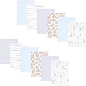 imageHudson Baby Cotton Flannel Burp Cloths 12Pack Bundle Modern Safari Friends One Size