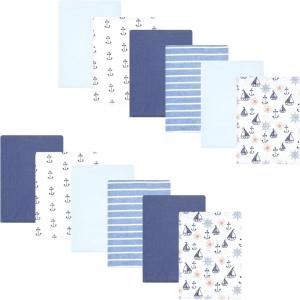 imageHudson Baby Cotton Flannel Burp Cloths 12Pack Bundle Sunshine And Sailboats One Size