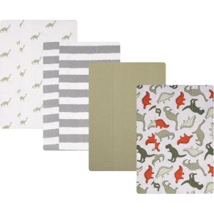 imageHudson Baby Cotton Flannel Burp Cloths 4Pack Multi Color Dino One Size