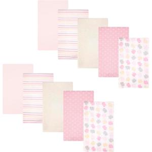 imageHudson Baby Unisex Baby Cotton Flannel Burp Cloths One SizeMulti Color Girl Elephant