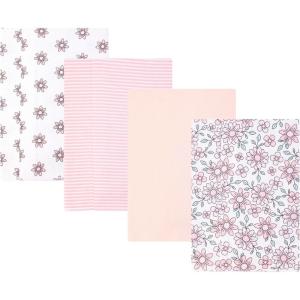 imageHudson Baby Unisex Baby Cotton Flannel Burp Cloths One SizePink Mint Floral