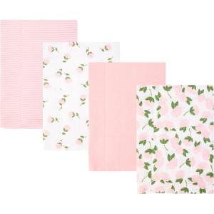 imageHudson Baby Unisex Baby Cotton Flannel Burp Cloths One SizePink Peony