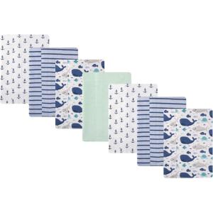 imageHudson Baby Unisex Baby Cotton Flannel Burp Cloths One SizeSea Friends