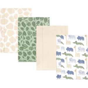 imageHudson Baby Unisex Baby Cotton Flannel Burp Cloths One SizeWild Leaf Safari