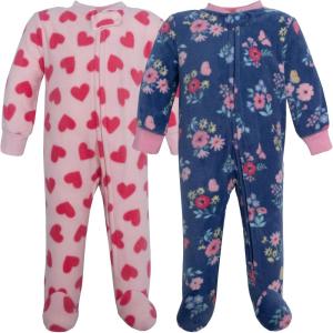 imageHudson Baby Unisex Baby Fleece Sleep and PlayBlue Butterfly Floral