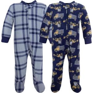 imageHudson Baby Unisex Baby Fleece Sleep and PlayConstruction Trucks