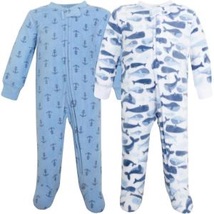 imageHudson Baby Unisex Baby Fleece Sleep and PlayCute Whales