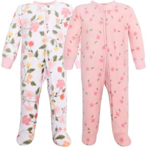 imageHudson Baby Unisex Baby Fleece Sleep and PlayFamily Floral