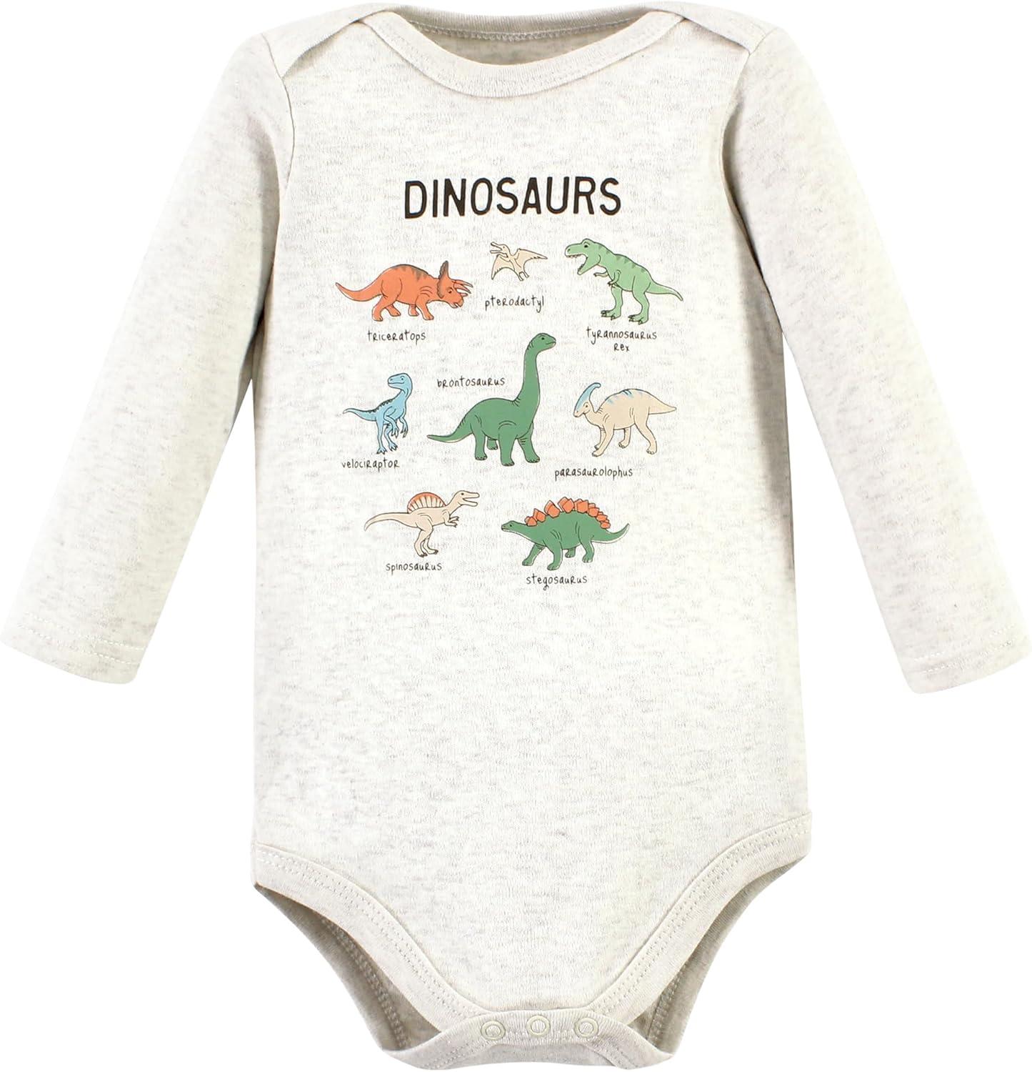 imageHudson Baby Unisex Baby Cotton Bodysuit Pant and Shoe Set Dinosaur Adventures Newborn