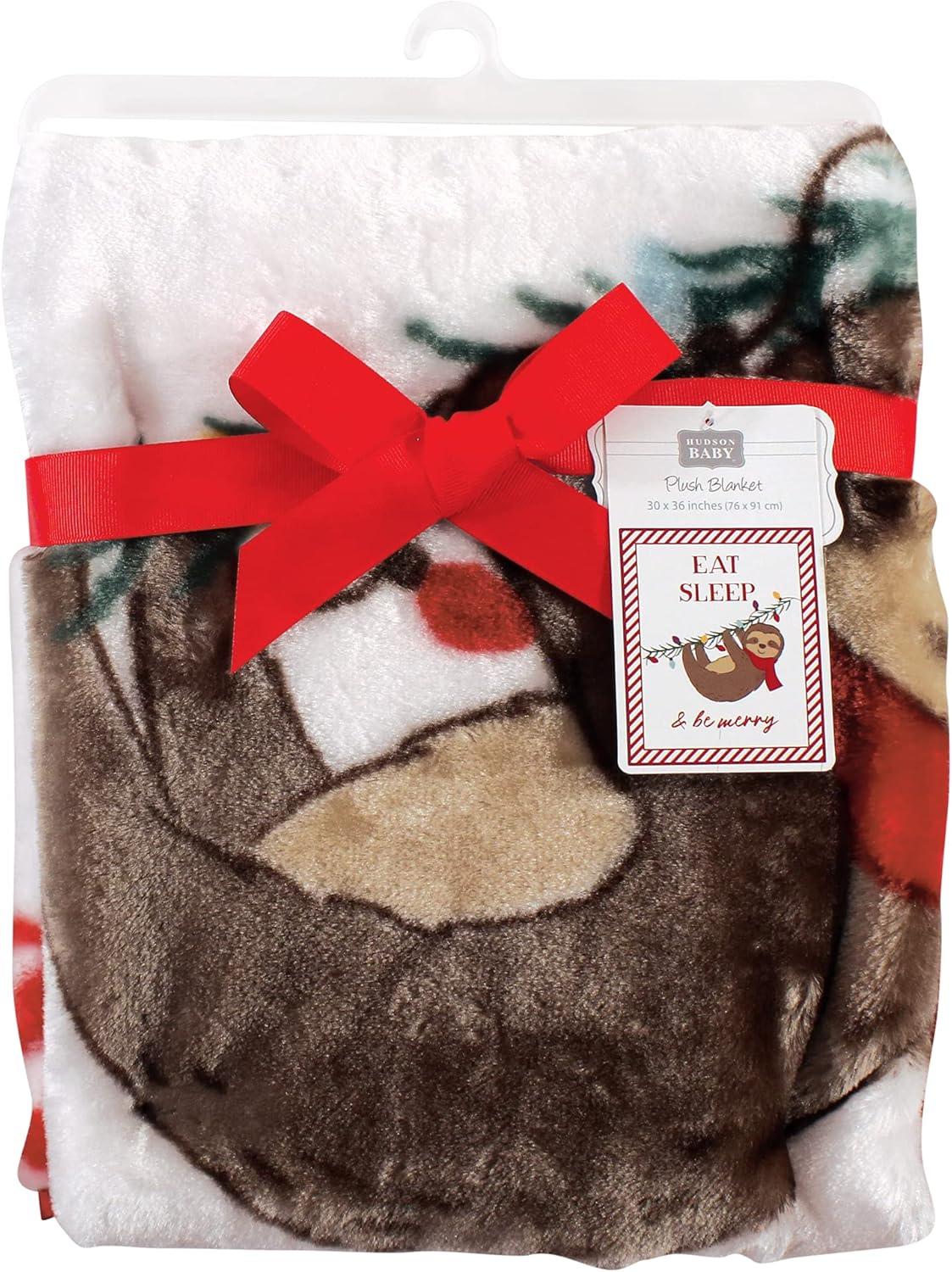 imageHudson Baby Unisex Baby High Pile Plush Blanket Moose Wonderful Time One SizeChristmas Sloth