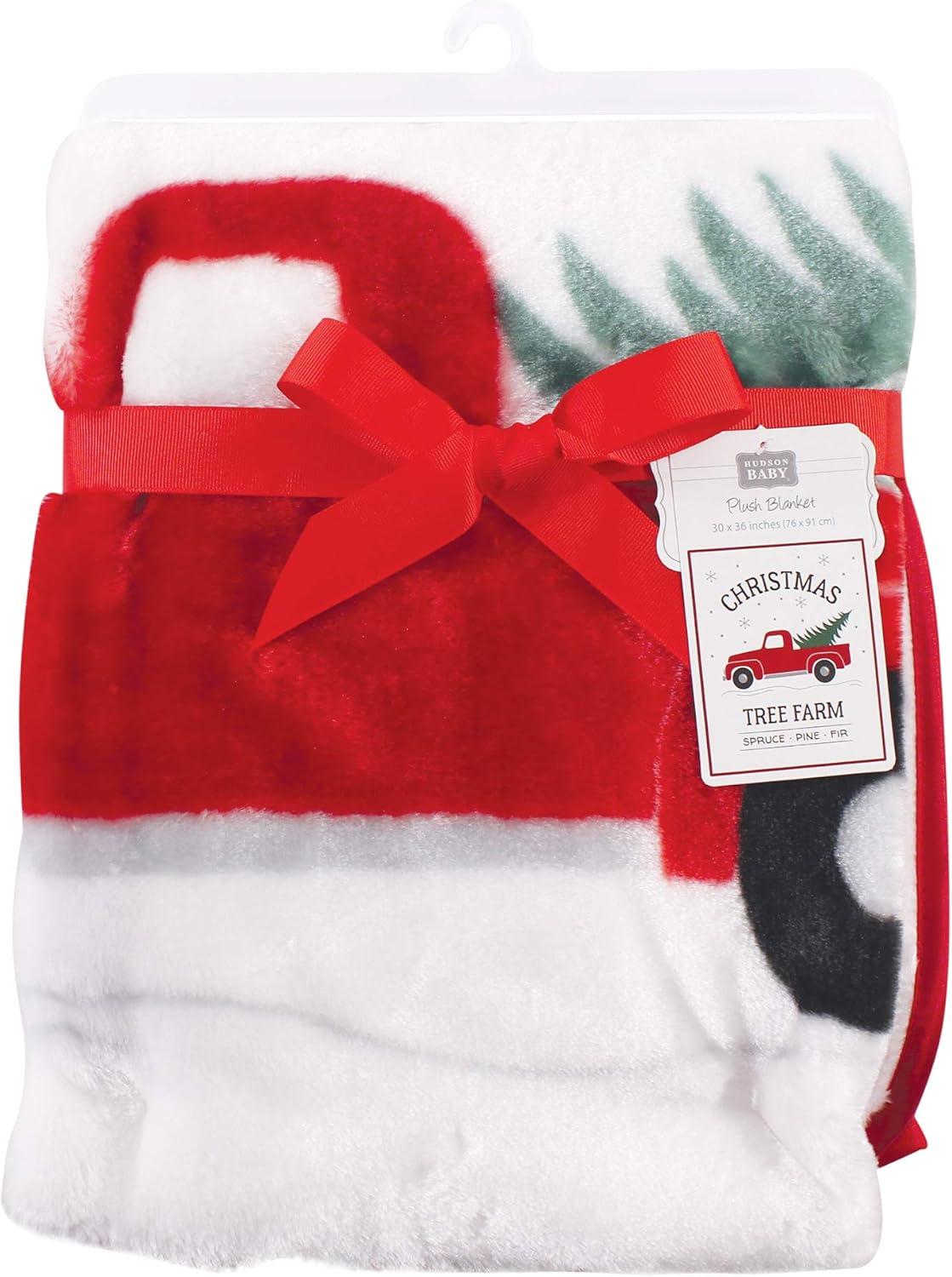 imageHudson Baby Unisex Baby High Pile Plush Blanket Moose Wonderful Time One SizeChristmas Tree