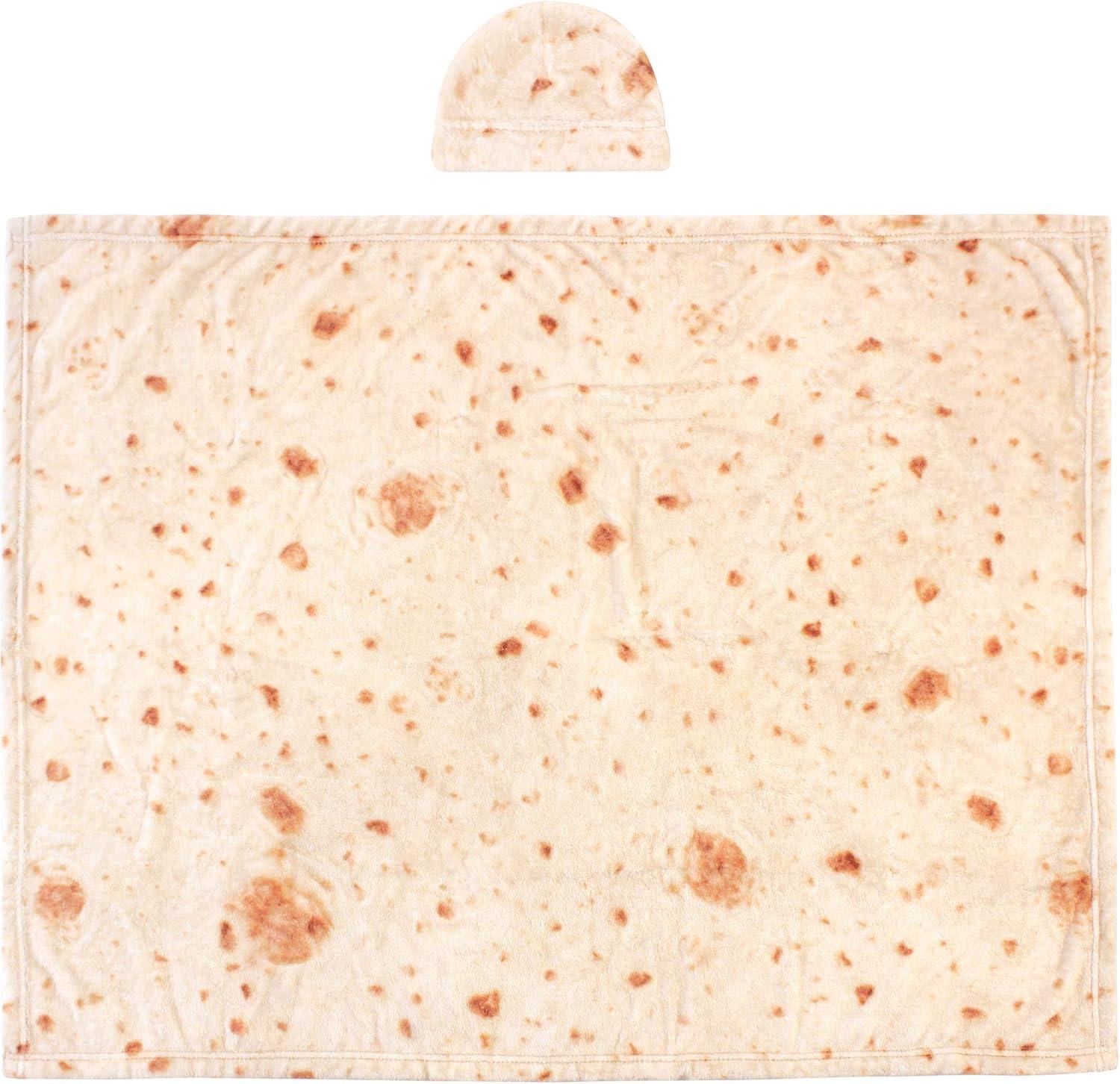 imageHudson Baby Unisex Baby Plush Food Burrito or Pizza Blanket and Cap Pepperoni Pizza One SizeBurrito